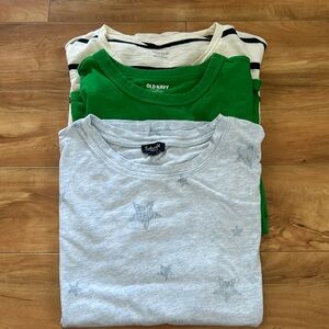 Tshirt bundle - madewell stripe - Kelly green old navy - splendid star print